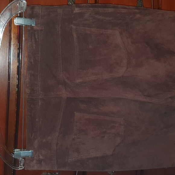Vtg Ladies Chocolate Brown Suede Pants sz 14 - Picture 5 of 5